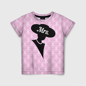 Детская футболка 3D с принтом Mrs. 1 в Тюмени, 100% гипоаллергенный полиэфир | прямой крой, круглый вырез горловины, длина до линии бедер, чуть спущенное плечо, ткань немного тянется | 14 февраля | влюбленные | день святого валентина | любимый | любовь | парные | половинка