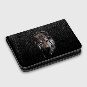 Картхолдер с принтом с принтом Волк в Тюмени, натуральная матовая кожа | размер 7,3 х 10 см; кардхолдер имеет 4 кармана для карт; | волк