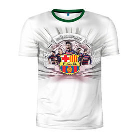 Мужская футболка 3D спортивная с принтом Барселона 1 в Тюмени, 100% полиэстер с улучшенными характеристиками | приталенный силуэт, круглая горловина, широкие плечи, сужается к линии бедра | barcelona | fcb | барса | барселона | футбол