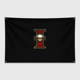 Флаг-баннер с принтом Инсигния в Тюмени, 100% полиэстер | размер 67 х 109 см, плотность ткани — 95 г/м2; по краям флага есть четыре люверса для крепления | 40000 | 40k | warhammer | вархаммер | ваха | имперская | инквизиция | инсигния