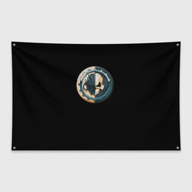 Флаг-баннер с принтом Adeptus Mechanicus в Тюмени, 100% полиэстер | размер 67 х 109 см, плотность ткани — 95 г/м2; по краям флага есть четыре люверса для крепления | 40000 | 40k | adeptus mechanicus | warhammer | вархаммер | ваха