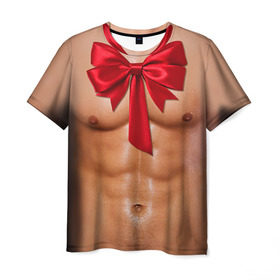 Мужская футболка 3D с принтом Твой подарок в Тюмени, 100% полиэфир | прямой крой, круглый вырез горловины, длина до линии бедер | Тематика изображения на принте: body | man body
подарок | бант | голое тело | идеальное | мужское тело | подарок жене | подарок мужу | пресс | спорт | тело | торс