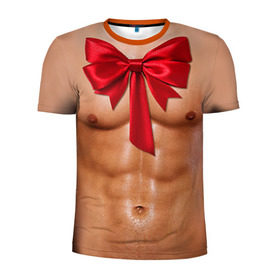Мужская футболка 3D спортивная с принтом Твой подарок в Тюмени, 100% полиэстер с улучшенными характеристиками | приталенный силуэт, круглая горловина, широкие плечи, сужается к линии бедра | body | man body
подарок | бант | голое тело | идеальное | мужское тело | подарок жене | подарок мужу | пресс | спорт | тело | торс