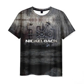 Мужская футболка 3D с принтом Nickelback в Тюмени, 100% полиэфир | прямой крой, круглый вырез горловины, длина до линии бедер | nickelback | группа | никельбэк | рок