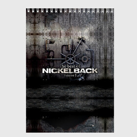 Скетчбук с принтом Nickelback в Тюмени, 100% бумага
 | 48 листов, плотность листов — 100 г/м2, плотность картонной обложки — 250 г/м2. Листы скреплены сверху удобной пружинной спиралью | nickelback | группа | никельбэк | рок
