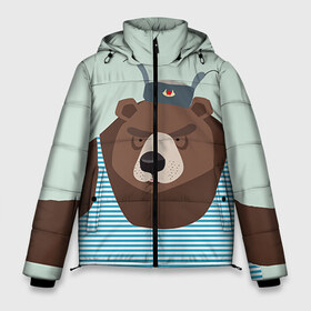 Мужская зимняя куртка 3D с принтом Русский медведь в Тюмени, верх — 100% полиэстер; подкладка — 100% полиэстер; утеплитель — 100% полиэстер | длина ниже бедра, свободный силуэт Оверсайз. Есть воротник-стойка, отстегивающийся капюшон и ветрозащитная планка. 

Боковые карманы с листочкой на кнопках и внутренний карман на молнии. | 23 февраля | армия | медведь | мишка | подарок парню | россия | рф | солдат | флот | я русский