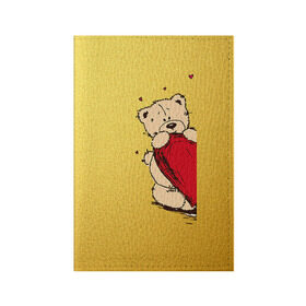 Обложка для паспорта матовая кожа с принтом Медведи б в Тюмени, натуральная матовая кожа | размер 19,3 х 13,7 см; прозрачные пластиковые крепления | 14 февраля | heart | love | влюбленные | день святого валентина | лав | любовь | пара | подарок | сердечки | сердце