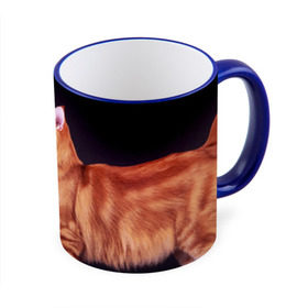 Кружка 3D с принтом Рыжий кот в Тюмени, керамика | ёмкость 330 мл | Тематика изображения на принте: домашняя | животное | кот | котэ | кошка | рыжая