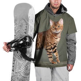 Накидка на куртку 3D с принтом Бенгальский кот в Тюмени, 100% полиэстер |  | бенгальский | домашняя | животное | кот | котэ | кошка