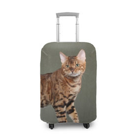 Чехол для чемодана 3D с принтом Бенгальский кот в Тюмени, 86% полиэфир, 14% спандекс | двустороннее нанесение принта, прорези для ручек и колес | бенгальский | домашняя | животное | кот | котэ | кошка