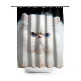 Штора 3D для ванной с принтом Персидский кот в Тюмени, 100% полиэстер | плотность материала — 100 г/м2. Стандартный размер — 146 см х 180 см. По верхнему краю — пластиковые люверсы для креплений. В комплекте 10 пластиковых колец | домашняя | животное | кот | котэ | кошка | персидский