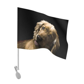 Флаг для автомобиля с принтом Английский кокер-спаниель в Тюмени, 100% полиэстер | Размер: 30*21 см | английский кокер спаниель | животно | порода | собака