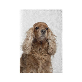 Обложка для паспорта матовая кожа с принтом Английский кокер-спаниель в Тюмени, натуральная матовая кожа | размер 19,3 х 13,7 см; прозрачные пластиковые крепления | Тематика изображения на принте: английский кокер спаниель | порода | собака