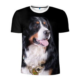 Мужская футболка 3D спортивная с принтом Бернский зенненхунд в Тюмени, 100% полиэстер с улучшенными характеристиками | приталенный силуэт, круглая горловина, широкие плечи, сужается к линии бедра | бернский зенненхунд | животное | порода | собака