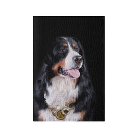 Обложка для паспорта матовая кожа с принтом Бернский зенненхунд в Тюмени, натуральная матовая кожа | размер 19,3 х 13,7 см; прозрачные пластиковые крепления | Тематика изображения на принте: бернский зенненхунд | животное | порода | собака