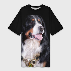 Платье-футболка 3D с принтом Бернский зенненхунд в Тюмени,  |  | Тематика изображения на принте: бернский зенненхунд | животное | порода | собака