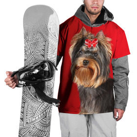 Накидка на куртку 3D с принтом Йоркширский терьер в Тюмени, 100% полиэстер |  | животное | йоркширский терьер | порода | собака