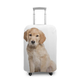Чехол для чемодана 3D с принтом Золотистый ретривер в Тюмени, 86% полиэфир, 14% спандекс | двустороннее нанесение принта, прорези для ручек и колес | животное | золотистый ретривер | порода | собака