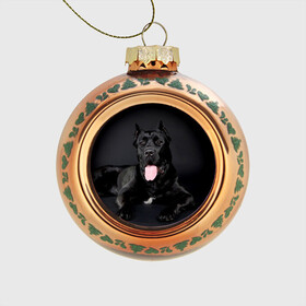 Стеклянный ёлочный шар с принтом Канне корсо в Тюмени, Стекло | Диаметр: 80 мм | животное | канне корсо | порода | собака