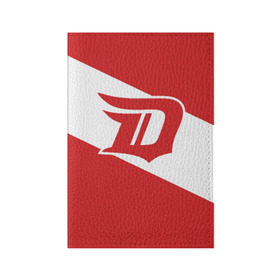Обложка для паспорта матовая кожа с принтом Detroit Red Wings D в Тюмени, натуральная матовая кожа | размер 19,3 х 13,7 см; прозрачные пластиковые крепления | Тематика изображения на принте: detroit red wings | hockey | nhl | нхл | спорт | хоккей