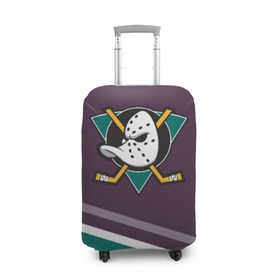 Чехол для чемодана 3D с принтом Anaheim Ducks Selanne в Тюмени, 86% полиэфир, 14% спандекс | двустороннее нанесение принта, прорези для ручек и колес | anaheim ducks | hockey | nhl | нхл | спорт | хоккей