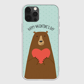 Чехол для iPhone 12 Pro с принтом Медведь с сердцем в Тюмени, силикон | область печати: задняя сторона чехла, без боковых панелей | 14 февраля | bears | love | love you | валентин | влюбленные | день святого валентина | лав | любовь | медведб | медведи | мишки | подарок девушке | подарок парню