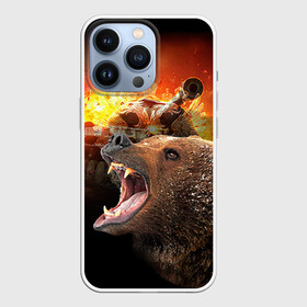 Чехол для iPhone 13 Pro с принтом Защитник в Тюмени,  |  | 23 | 23 февраля | russia | герб | медведь | миша | мишка | подарок | подарок любимому | подарок мужу | подарок мужчине | подарок на 23 февраля | подарок парню | россия | танк