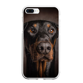 Чехол для iPhone 7Plus/8 Plus матовый с принтом Доберман в Тюмени, Силикон | Область печати: задняя сторона чехла, без боковых панелей | доберман | животное | порода | собака