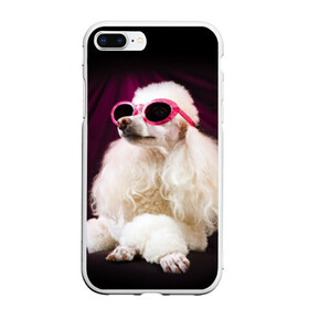 Чехол для iPhone 7Plus/8 Plus матовый с принтом Пудель в очках в Тюмени, Силикон | Область печати: задняя сторона чехла, без боковых панелей | Тематика изображения на принте: животное | порода | пудель в очках | собака