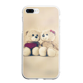 Чехол для iPhone 7Plus/8 Plus матовый с принтом Love teddy bears в Тюмени, Силикон | Область печати: задняя сторона чехла, без боковых панелей | 14 февраля | bears | teddy | валентин | день святого валентина | игрушки | медведи | милый | мимими | мишка | мишки | подарки | подарок | подарок девушке | подарок парню | тедди