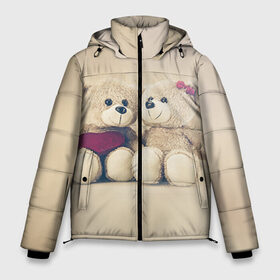 Мужская зимняя куртка 3D с принтом Love teddy bears в Тюмени, верх — 100% полиэстер; подкладка — 100% полиэстер; утеплитель — 100% полиэстер | длина ниже бедра, свободный силуэт Оверсайз. Есть воротник-стойка, отстегивающийся капюшон и ветрозащитная планка. 

Боковые карманы с листочкой на кнопках и внутренний карман на молнии. | Тематика изображения на принте: 14 февраля | bears | teddy | валентин | день святого валентина | игрушки | медведи | милый | мимими | мишка | мишки | подарки | подарок | подарок девушке | подарок парню | тедди