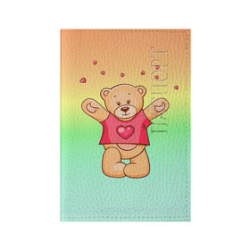 Обложка для паспорта матовая кожа с принтом Funny Bear в Тюмени, натуральная матовая кожа | размер 19,3 х 13,7 см; прозрачные пластиковые крепления | Тематика изображения на принте: 14 февраля | bears | teddy | валентин | день святого валентина | игрушки | медведи | милый | мимими | мишка | мишки | подарки | подарок | подарок девушке | подарок парню | тедди