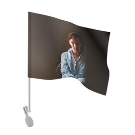 Флаг для автомобиля с принтом Бенедикт Камбербэтч 5 в Тюмени, 100% полиэстер | Размер: 30*21 см | камбэрбетч | сериал шерлок холмс | холмс | шерлок | шерлок холмс