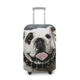 Чехол для чемодана 3D с принтом Английский бульдог в Тюмени, 86% полиэфир, 14% спандекс | двустороннее нанесение принта, прорези для ручек и колес | Тематика изображения на принте: животное | порода | собака | французский бульдог