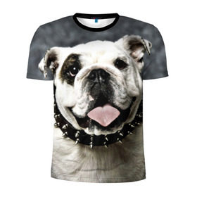 Мужская футболка 3D спортивная с принтом Английский бульдог в Тюмени, 100% полиэстер с улучшенными характеристиками | приталенный силуэт, круглая горловина, широкие плечи, сужается к линии бедра | животное | порода | собака | французский бульдог