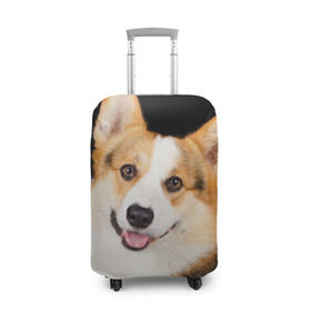 Чехол для чемодана 3D с принтом Пемброк-вельш-корги в Тюмени, 86% полиэфир, 14% спандекс | двустороннее нанесение принта, прорези для ручек и колес | животное | пемброк вельш корги | порода | собака