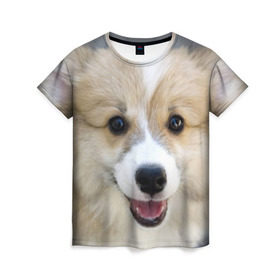 Женская футболка 3D с принтом Пемброк-вельш-корги, собака, п в Тюмени, 100% полиэфир ( синтетическое хлопкоподобное полотно) | прямой крой, круглый вырез горловины, длина до линии бедер | животное | пемброк вельш корги | порода | собака