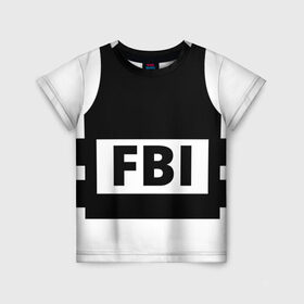 Детская футболка 3D с принтом Бронежилет ФБР (FBI) в Тюмени, 100% гипоаллергенный полиэфир | прямой крой, круглый вырез горловины, длина до линии бедер, чуть спущенное плечо, ткань немного тянется | Тематика изображения на принте: fbi | бронежилет фбр (fbi)фбр | спецслужбы | федеральное бюро расследований