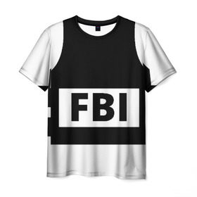 Мужская футболка 3D с принтом Бронежилет ФБР (FBI) в Тюмени, 100% полиэфир | прямой крой, круглый вырез горловины, длина до линии бедер | fbi | бронежилет фбр (fbi)фбр | спецслужбы | федеральное бюро расследований