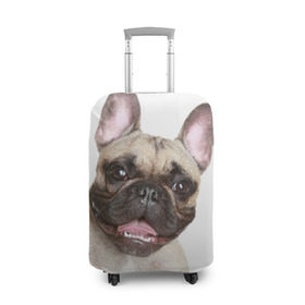 Чехол для чемодана 3D с принтом Французский бульдог в Тюмени, 86% полиэфир, 14% спандекс | двустороннее нанесение принта, прорези для ручек и колес | животное | порода | собака | французский бульдог