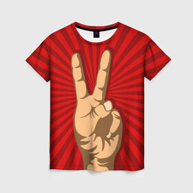 Женская футболка 3D с принтом Всё Peace DATA в Тюмени, 100% полиэфир ( синтетическое хлопкоподобное полотно) | прямой крой, круглый вырез горловины, длина до линии бедер | Тематика изображения на принте: good | ok | жест | настроение | окей | отлично | рука | хорошо