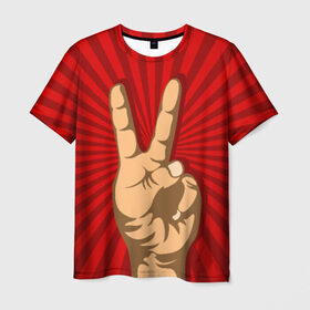 Мужская футболка 3D с принтом Всё Peace DATA в Тюмени, 100% полиэфир | прямой крой, круглый вырез горловины, длина до линии бедер | Тематика изображения на принте: good | ok | жест | настроение | окей | отлично | рука | хорошо