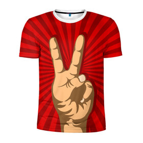Мужская футболка 3D спортивная с принтом Всё Peace DATA в Тюмени, 100% полиэстер с улучшенными характеристиками | приталенный силуэт, круглая горловина, широкие плечи, сужается к линии бедра | Тематика изображения на принте: good | ok | жест | настроение | окей | отлично | рука | хорошо