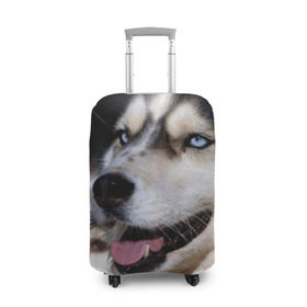 Чехол для чемодана 3D с принтом Хаски в Тюмени, 86% полиэфир, 14% спандекс | двустороннее нанесение принта, прорези для ручек и колес | животное | порода | собака | хаски