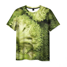 Мужская футболка 3D с принтом Брокколи в Тюмени, 100% полиэфир | прямой крой, круглый вырез горловины, длина до линии бедер | Тематика изображения на принте: vegan | vegetarian | брокколи | будизм | веган | вегетарианство | йога | сыроедение | фитнес