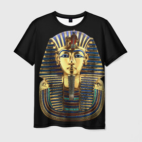 Мужская футболка 3D с принтом Фараон Тутанхамон в Тюмени, 100% полиэфир | прямой крой, круглый вырез горловины, длина до линии бедер | египет | тутанхамон | фараон | фараон тутанхамонмаска фараона