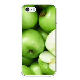 Чехол силиконовый для Телефон Apple iPhone 5/5S с принтом Яблочная в Тюмени, Силикон | Область печати: задняя сторона чехла, без боковых панелей | Тематика изображения на принте: вегетарианство | яблоко