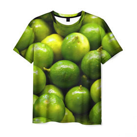 Мужская футболка 3D с принтом Лаймовая в Тюмени, 100% полиэфир | прямой крой, круглый вырез горловины, длина до линии бедер | vegan | vegetarian | будизм | веган | вегетарианство | йога | лайм | сыроедение | фитнес