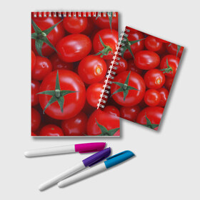 Блокнот с принтом Томатная в Тюмени, 100% бумага | 48 листов, плотность листов — 60 г/м2, плотность картонной обложки — 250 г/м2. Листы скреплены удобной пружинной спиралью. Цвет линий — светло-серый
 | Тематика изображения на принте: tomato | vegan | vegetarian | будизм | веган | вегетарианство | йога | помидор | сыроедение | томат | фитнес | ягода