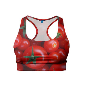 Женский спортивный топ 3D с принтом Томатная в Тюмени, 82% полиэстер, 18% спандекс Ткань безопасна для здоровья, позволяет коже дышать, не мнется и не растягивается |  | tomato | vegan | vegetarian | будизм | веган | вегетарианство | йога | помидор | сыроедение | томат | фитнес | ягода